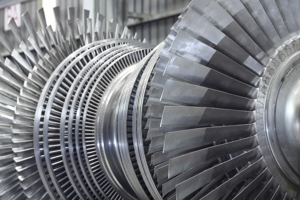 Image of an internal rotor of a steam turbine